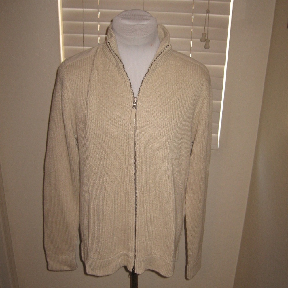 NWT Banana Republic Zippered Cardigan - Cream - L